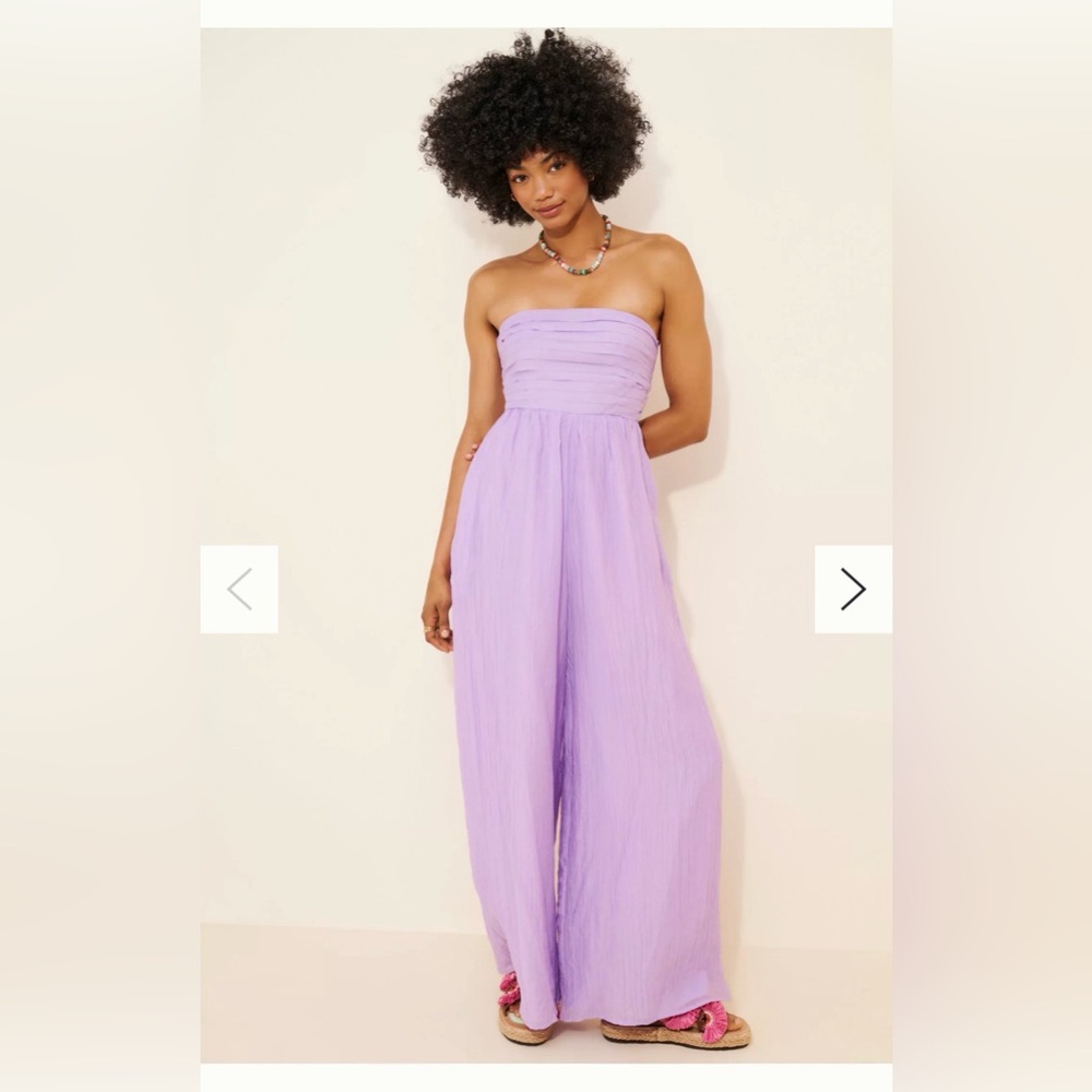 Line & Dot Lilac Strapless Jumpsuit
